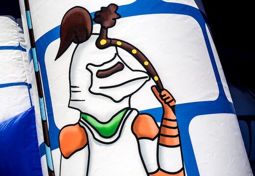 Ordina le case di rimbalzo del saltarelli gonfiabili medio con un tema di cavalieri in colore blu, per bambini. Acquista castello gonfiabile medio online su JB Gonfiabili Italia