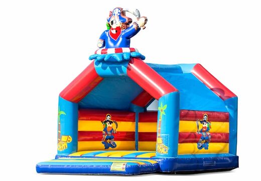 Acquista un grande castello gonfiabile al coperto a tema pirata per bambini. Disponibile su JB Gonfiabili Italia online