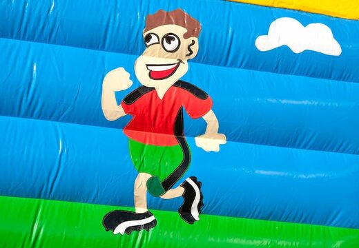 Groot springkussen met dak kopen in thema voetbal voor kinderen