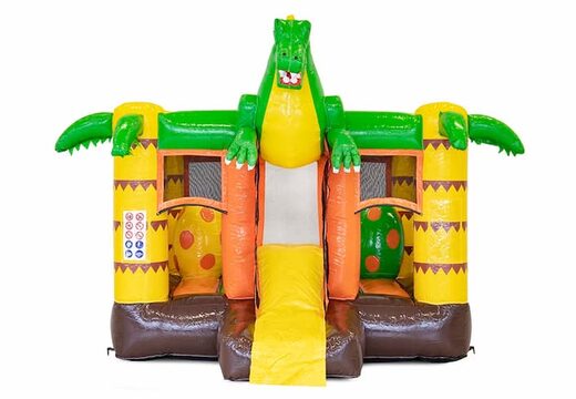 Acquista mini castello gonfiabile multigiocatore a tema dinosauro con scivolo per bambini. Ordina castelli gonfiabili con scivolo da JB Gonfiabili Italia