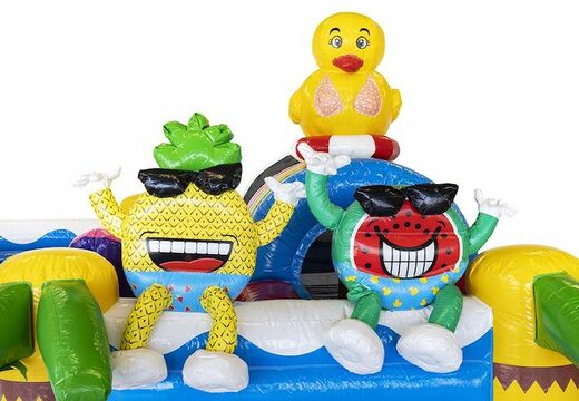 Acquista cuscino d'aria gonfiabile con scivolo a tema festa estiva per bambini