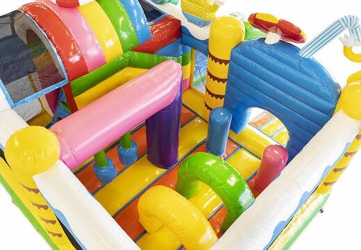 Cuscino d'aria gonfiabile a tema festa estiva con scivolo in vendita per bambini