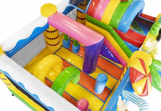 Ordina il cuscino d'aria gonfiabile con scivolo a tema festa estiva per bambini