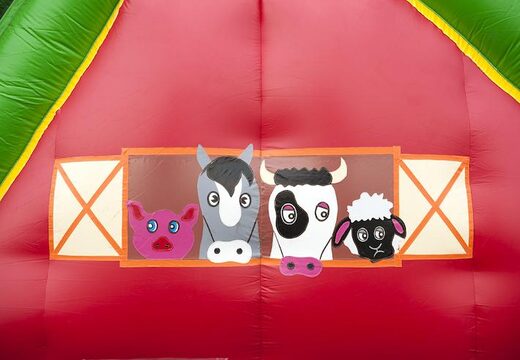 Acquista un percorso a ostacoli gonfiabile a tema fattoria largo 17 metri con 7 elementi di gioco e oggetti colorati per i bambini. Ordina ora i percorsi ad ostacoli gonfiabili online su JB Gonfiabili Italia