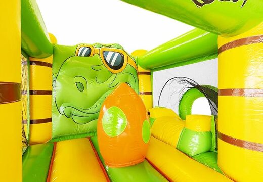Acquista sdraietta gonfiabile compatta in tema dino con scivolo per bambini