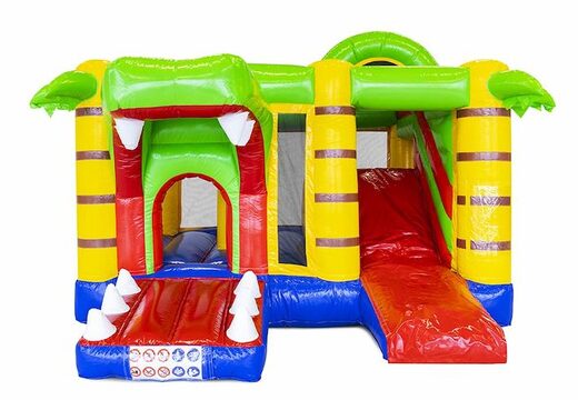 Sdraietta gonfiabile a tema coccodrillo con scivolo in vendita per bambini