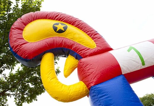 Professionele opblaas hobbelpaard race baan kopen voor kids in thema western cowboy bij JB Inflatables