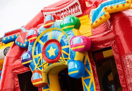 Ordina un grande cuscino d'aria multigiocatore gonfiabile a tema montagne russe con scivolo per bambini