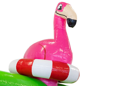 Acquista castello gonfiabile gonfiabile nel tema Flamingo con stampe che si abbinano al tema per i bambini. Ordina i castelli gonfiabili online su JB Gonfiabili Italia