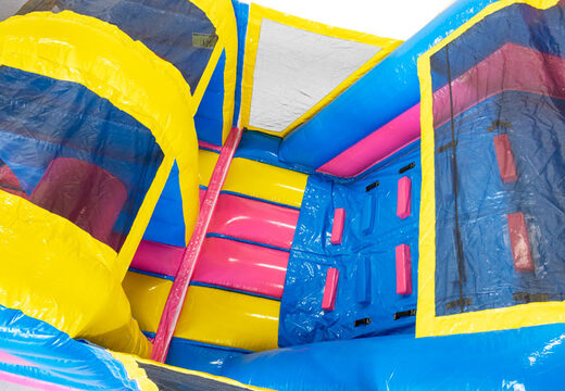 Ordina un percorso ad ostacoli gonfiabile di 13 metri a tema Fenicottero per bambini. Acquista ora i percorsi ad ostacoli gonfiabili online su JB Gonfiabili Italia