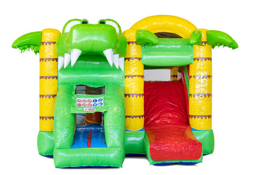 Ordina il castello gonfiabile coperto Mini Multiplay con scivolo a tema Coccodrillo per bambini. Acquista ora buttafuori gonfiabili su JB Gonfiabili Italia