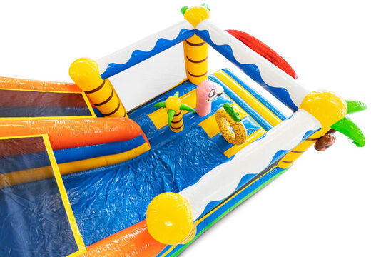 Castello gonfiabile Multi Slide in tema Caraibi con scivolo per bambini. Ordina subito i castelli gonfiabili gonfiabili online su JB Gonfiabili Italia