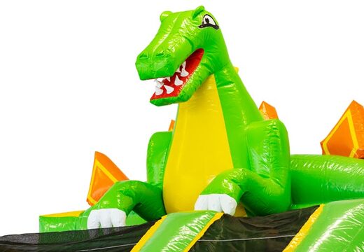 Mega dino su castello gonfiabile con colore verde