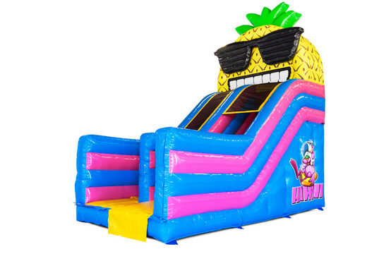 Acquista castello gonfiabile con scivolo a tema Hawaii online su JB Inflatables