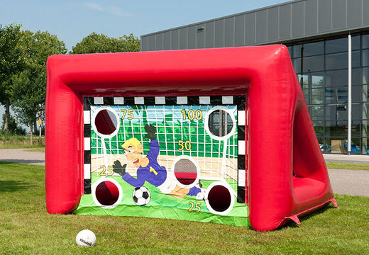Ordina una porta da calcio gonfiabile rossa delle dimensioni di una porta da futsal per grandi e piccini. Acquista online la porta da calcio gonfiabile su JB Inflatables Netherlands