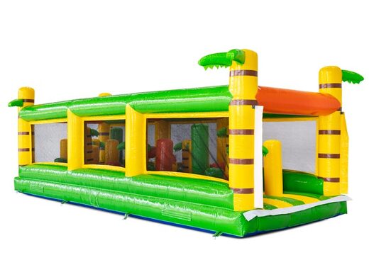 Percorso ad ostacoli modulare in giallo, verde e arancione con palma