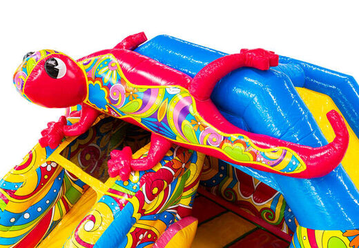 Grande salamandra rosa sul castello gonfiabile Slidecombo in vendita presso JB