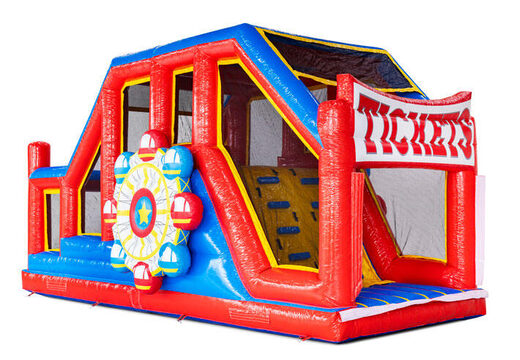 Moduli di percorso ad ostacoli gonfiabili in rosso blu giallo Base Jump