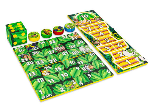 Set di giochi colorato sul retro di Softplay a tema Giungla Dino