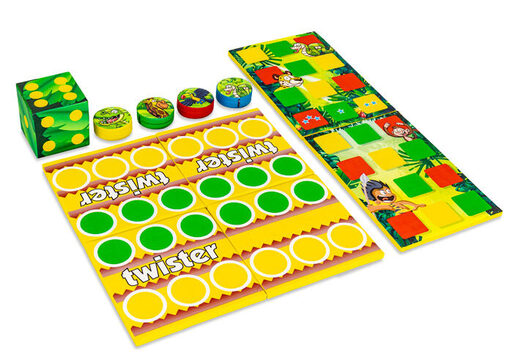 Set di giochi colorato sul davanti di Softplay a tema Giungla Dino