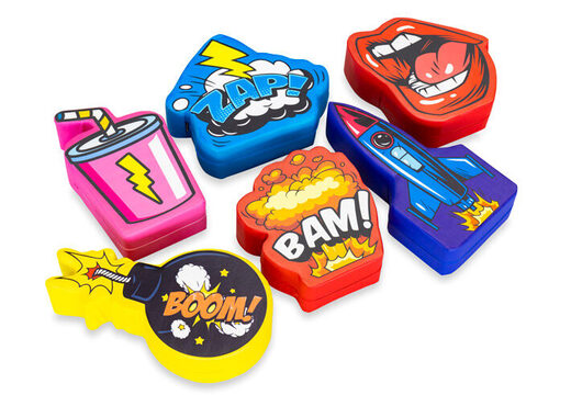 Set a tema Softplay con immagini di animali in stile fumetto