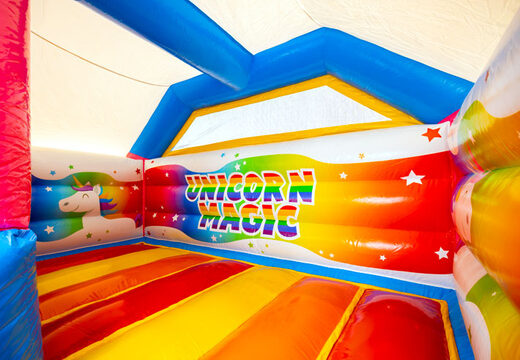 Acquista online il castello gonfiabile coperto Slide Combo Dubbelslide con tema Unicorno da JB