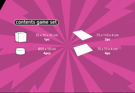 Contenuto del set di gioco Softplay in tema fumetto da acquistare presso JB