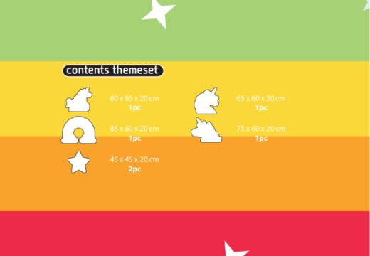 Contenuto del set tematico Softplay in tema di unicorno ordinare online presso JB