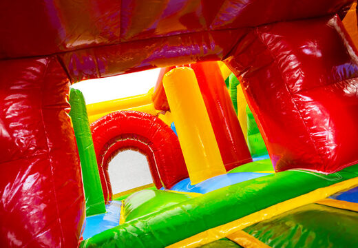 Interno del castello gonfiabile Dubbelslide Multiplay Verde rosso giallo