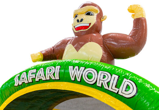 Figura 3D sull'gonfiabile Dubbelslide tema scimmia Safari Gorilla
