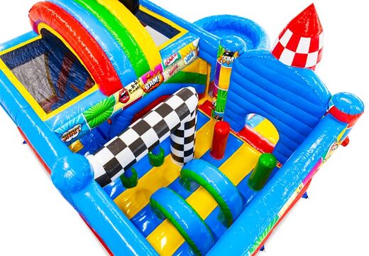 Interno del castello gonfiabile con archi, colonne e airbag in vendita presso JB