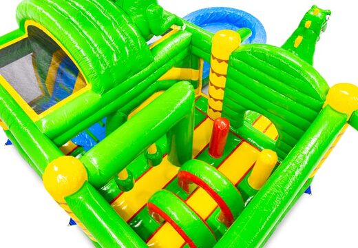 Interno del castello gonfiabile Dubbelslide Multiplay verde giallo rosso