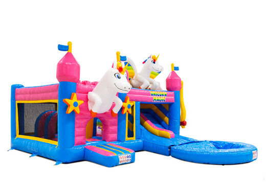 Lato di Multiplay Dubbelslide con piscina nel tema unicorno